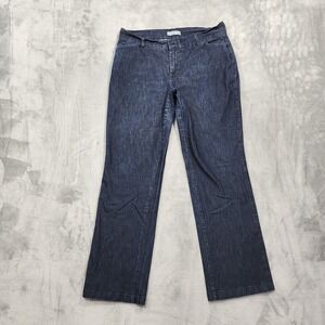 Riders By Lee Jeans Womens 14 Blue High Rise Straight‎ Stretch Denim Dark Wash